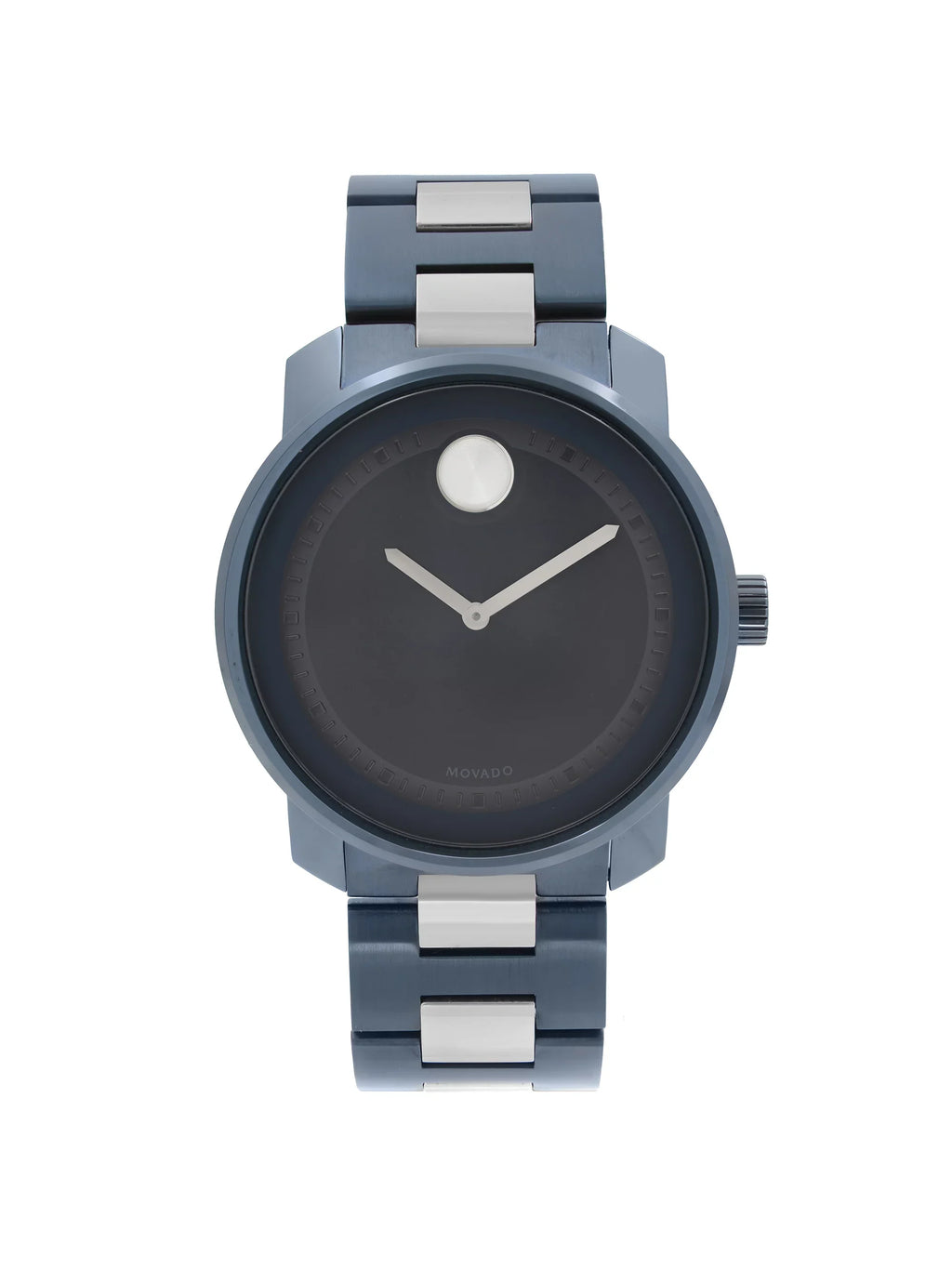 Steel Plated Movado Blue Quartz Bold Ion 3600422 Stainless Watch 42.5mm Mens