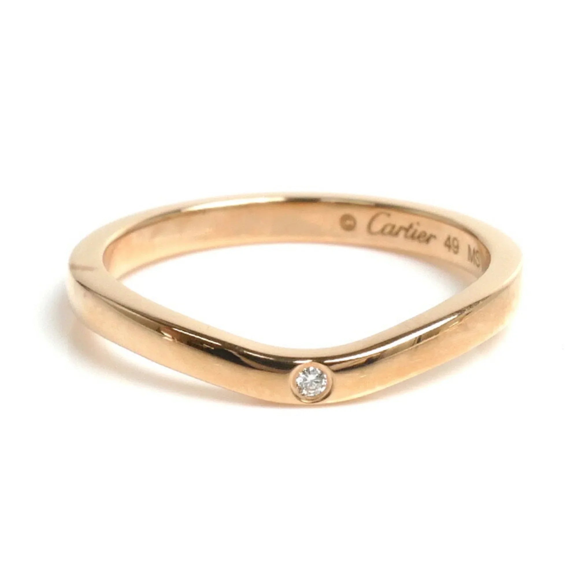 Curve 9 3PD K18PG Women's Ring (Good) B4098649 Pink Ballerina Size CARTIER Diamond Pre-Owned 2.4g Gold Wedding 49