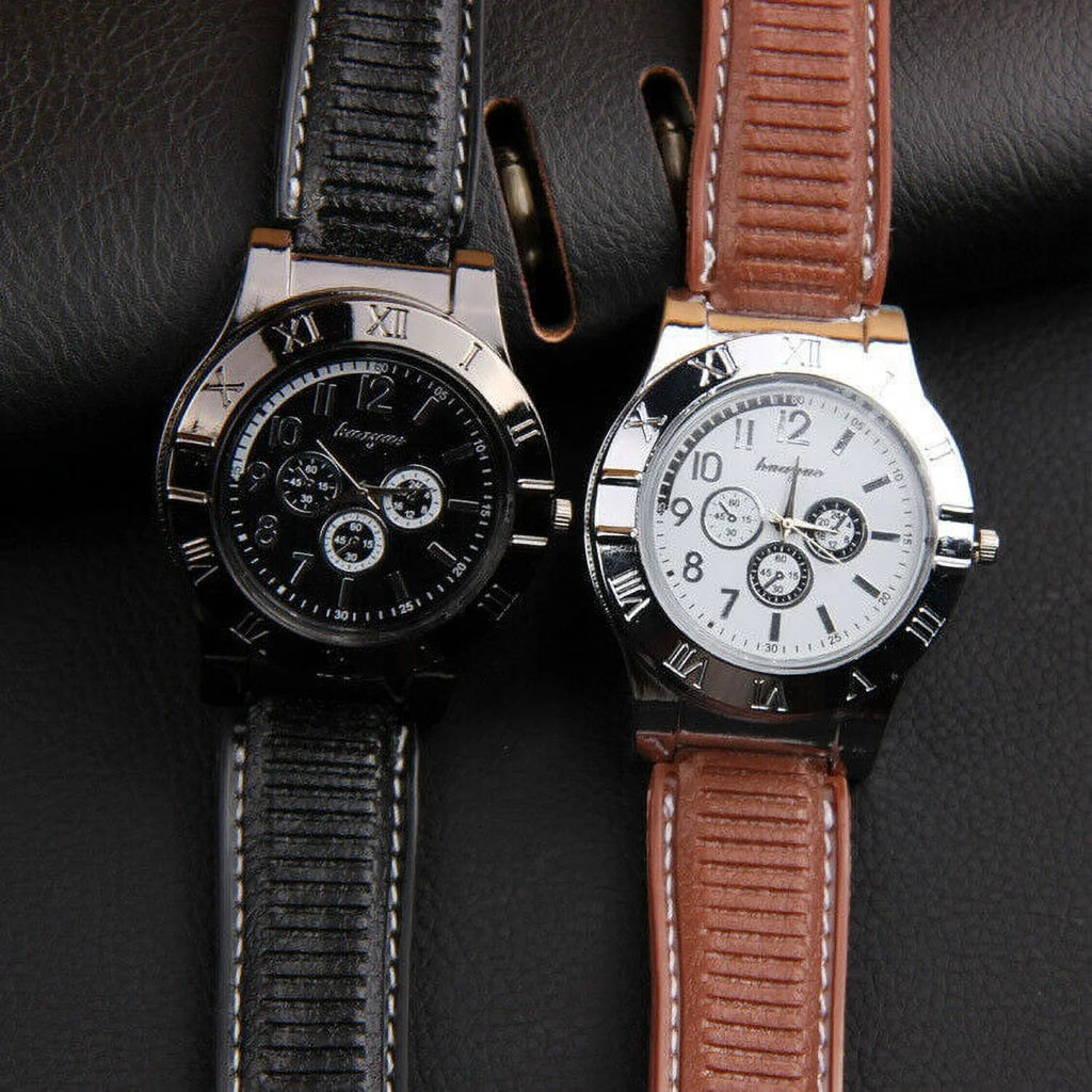 Flameless Strap Watch USB Watch USB Lighter Windproof Outdoor Men's Gift Rubber Rechargeable