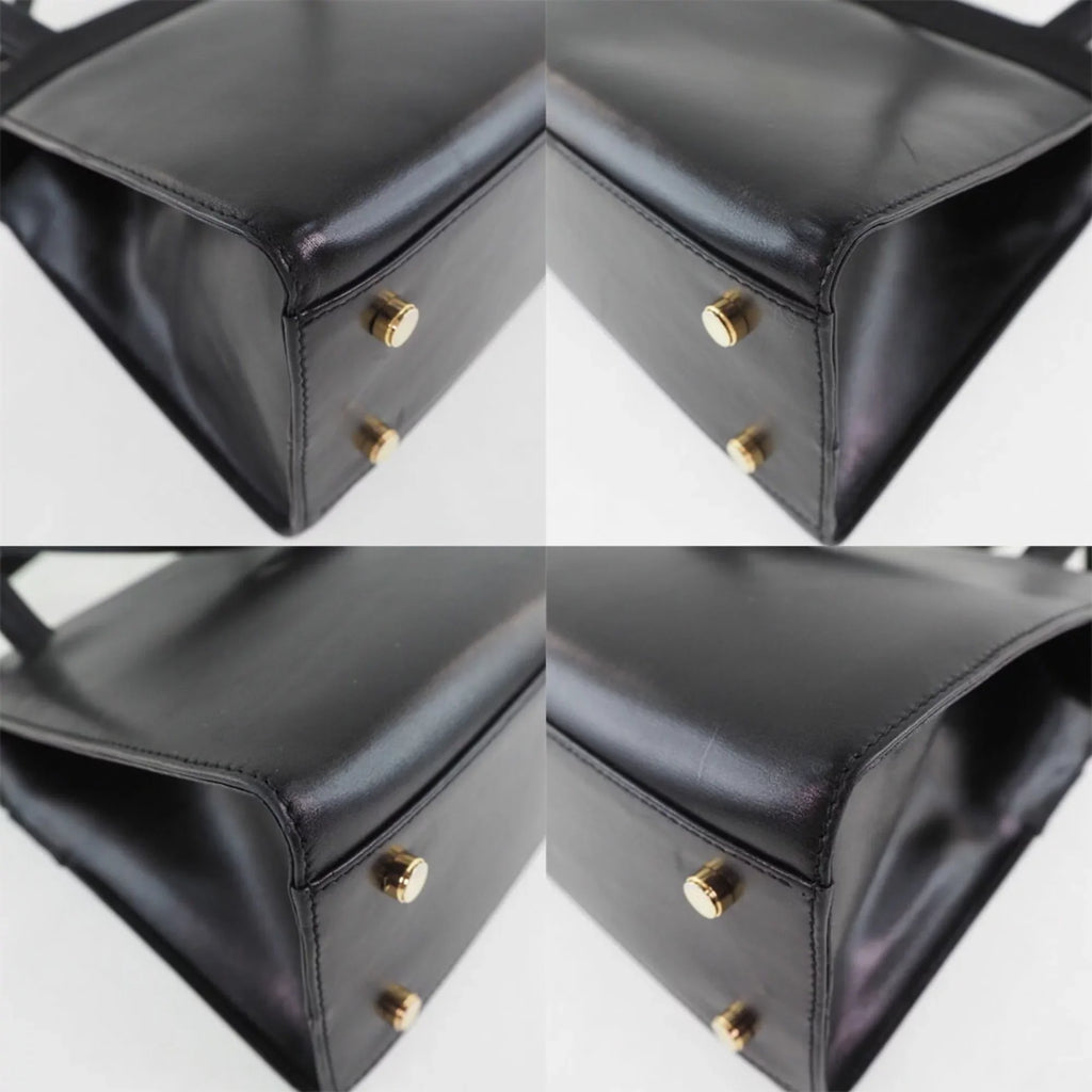 Salvatore BK-21 Calf Pre-Owned Shoulder (Fair) Black Bag Women's 7675 Vara Ferragamo