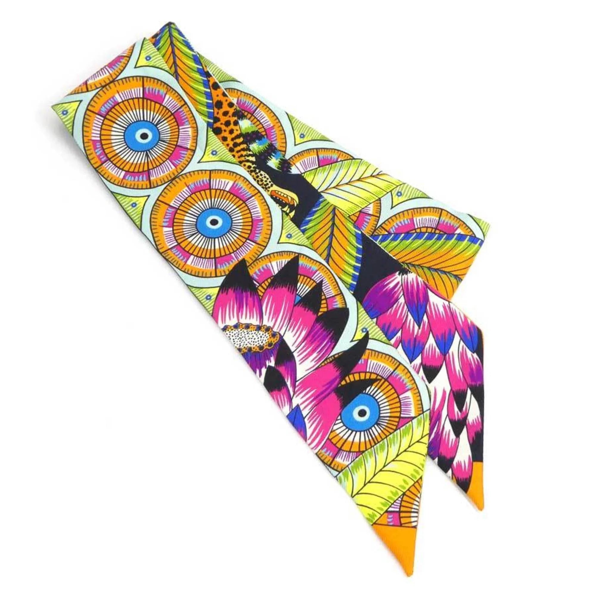 Multicolor Scarf Silk e58471f Twilly Women's Muffler Pre-Owned (Good) Hermes HERMES