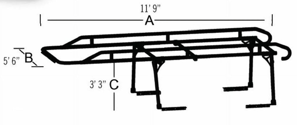 Adjustable Steel Ladder lbs. Rack TrailFX Capacity FCLR001B 1500