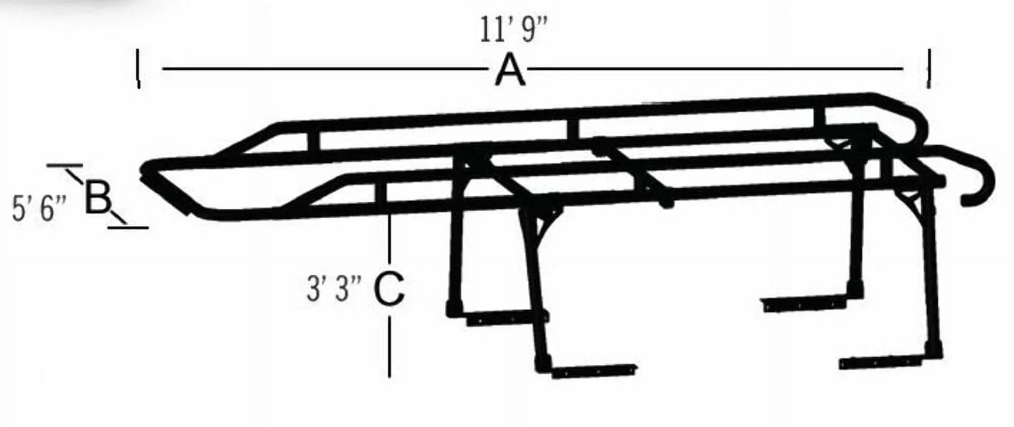 Adjustable Steel Ladder lbs. Rack TrailFX Capacity FCLR001B 1500