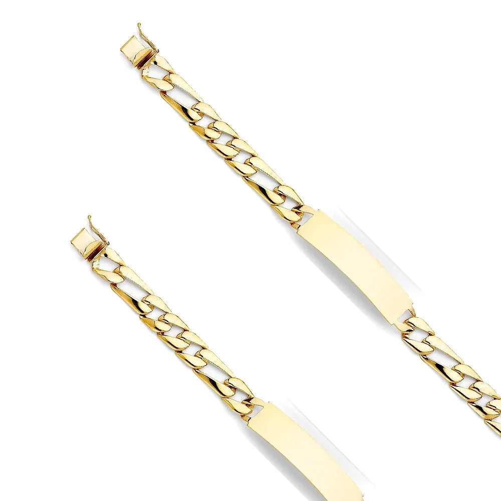 14KY - Weight Stamp 8" ID Chain 16.8 Bracelet Men| Gold for Yellow Women for | Link Jewelry | Men’s Cuban and Bracelets Elegant 14k Gold Gift