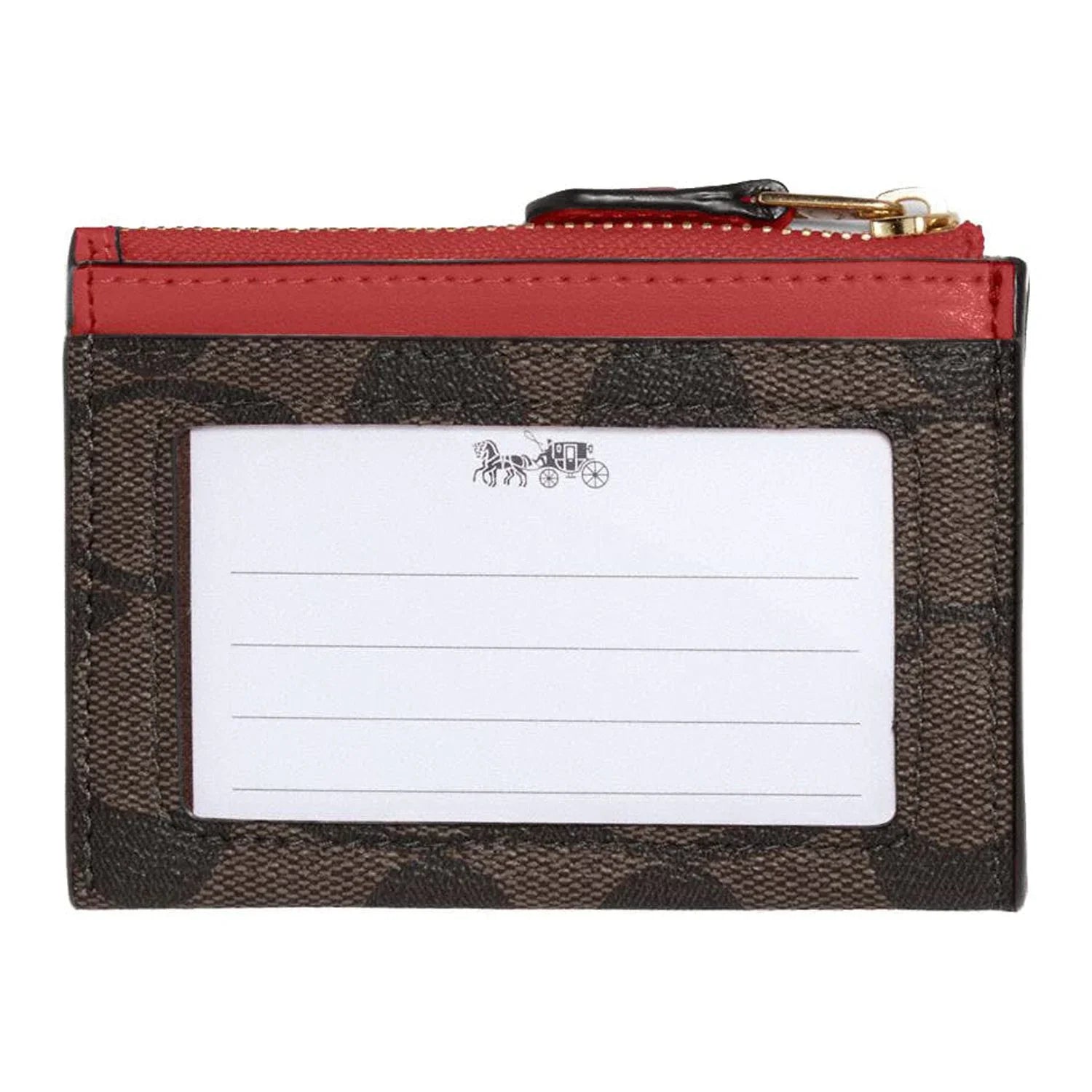 Skinny Case (Brown Red) / Coach Canvas Mini Id Card Women's In Signature