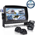 for Trailer Split 4 View Screens RV IP69 Side and Large A9 Backup Camera RV Backup HD eRapta Monitor, with camera Truck Camera Rear Waterproof Advanced DVR Record System 9’’ Car Quad Box Function