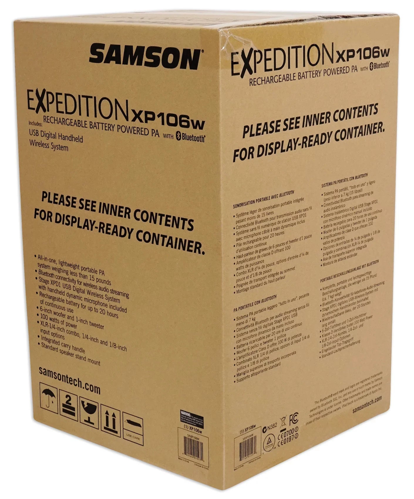 Yoga, Fitness Samson Workout, Portable 6" Rechargeable For Spin, Speaker+Mic