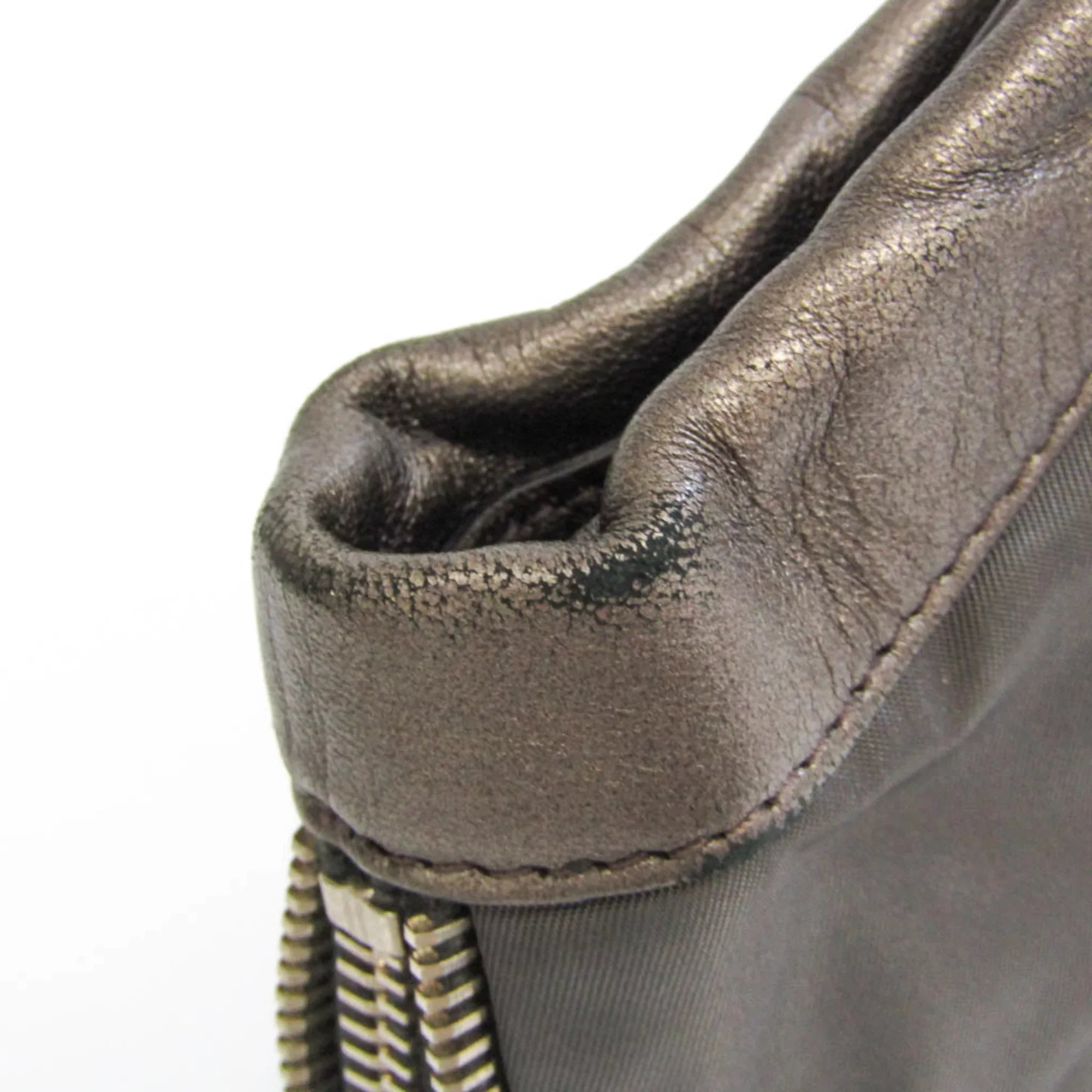 Tessuto,Leather Bag Pre-Owned Women's Prada Tote Bronze,Gray (Good) BR4007