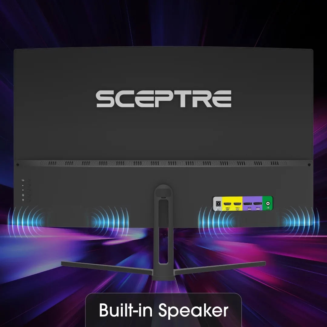 Monitor (C325B-185RD) Sceptre to Speakers, Build-in DisplayPort FreeSync DisplayPort sRGB AMD Black 99% Curved 144Hz HDMI Gaming 240Hz up 32-inch Machine 165Hz