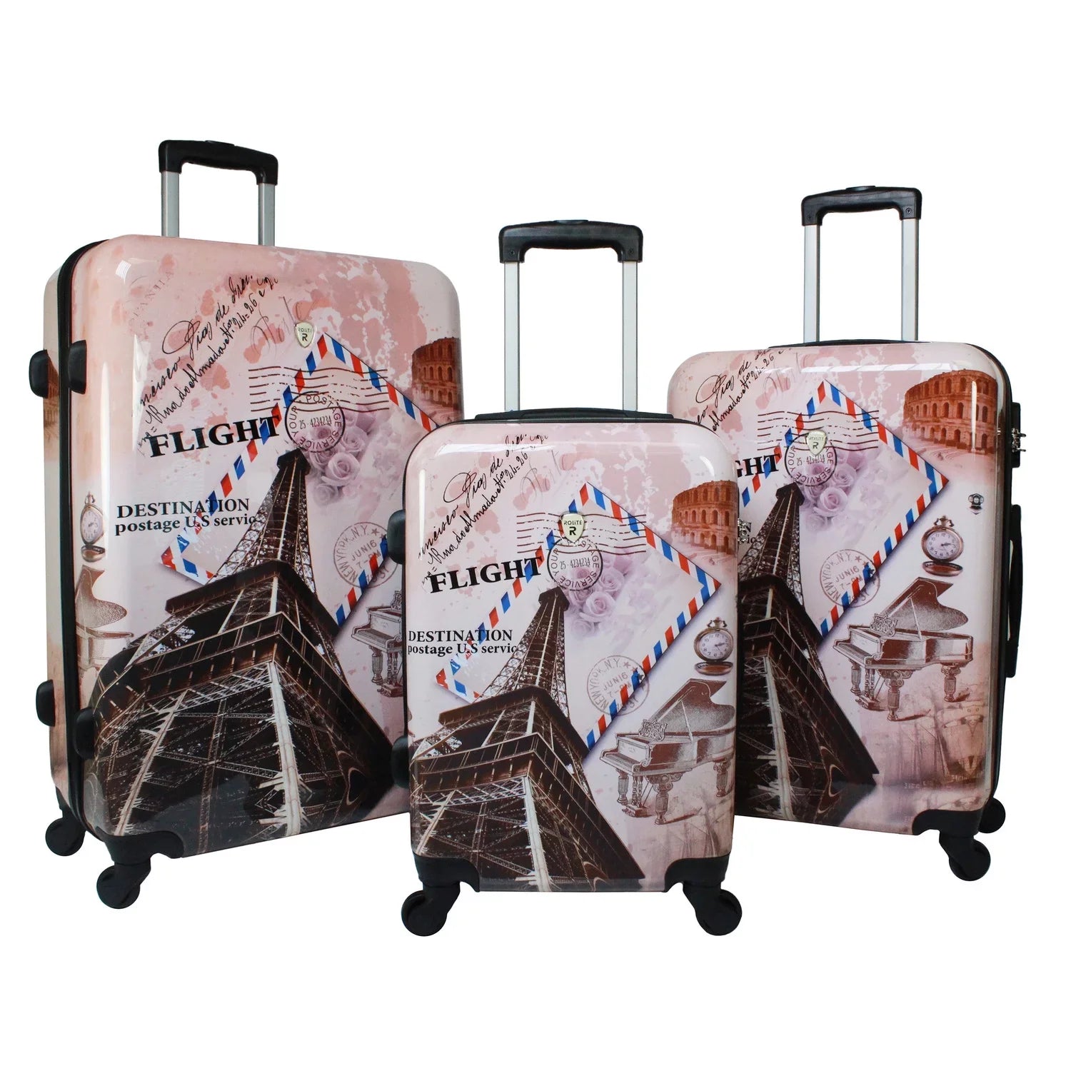 3-Piece Traveler Spinner Paris Set Hardside Luggage Collection World