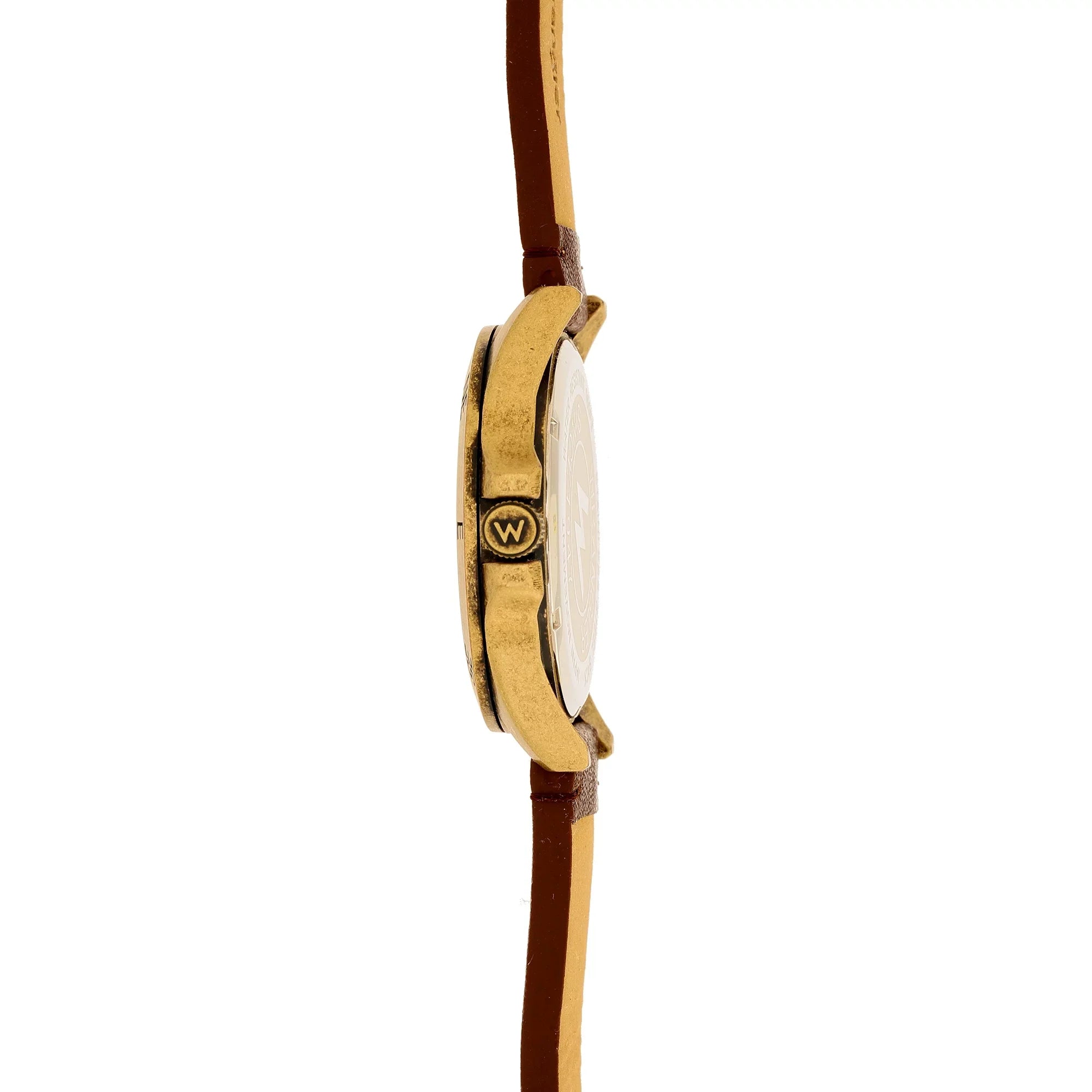 Wrangler Brown 48mm Strap Watch Black Dial,