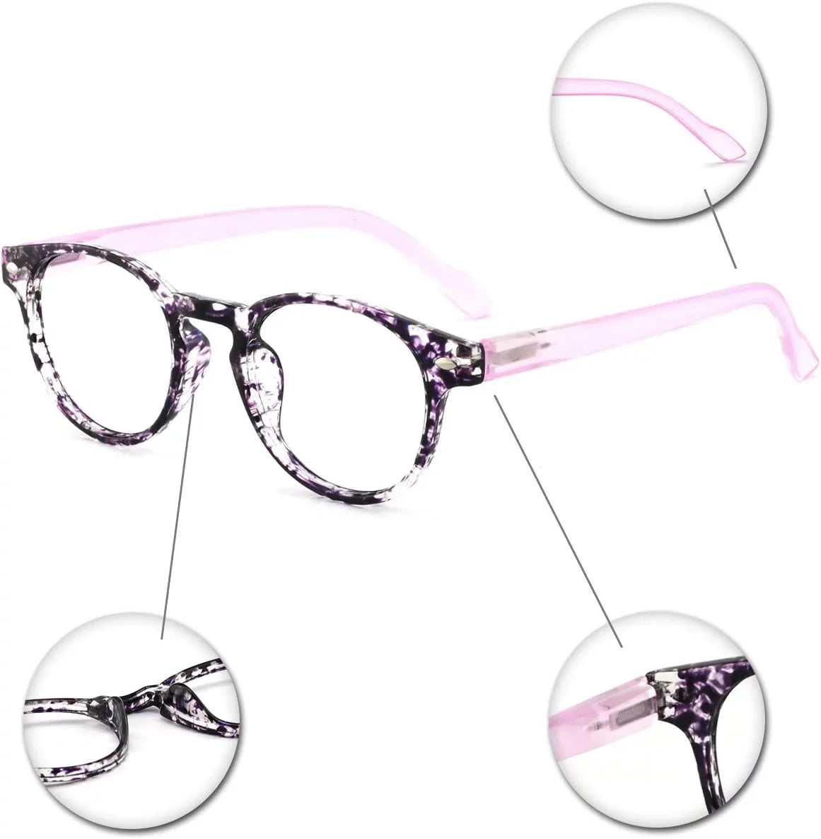 Designer Stylish Women(Purple,3.0) Glasses Lightweight Reading For frame CHIARI Acetate OCCI