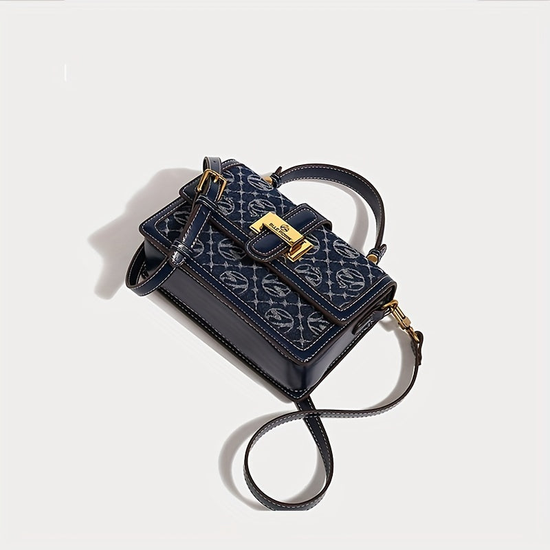 Classic Series Bag For Blue Small MICHROE - Women Messenger Klein Purse Retro Square Fashion Texture Pattern Bag