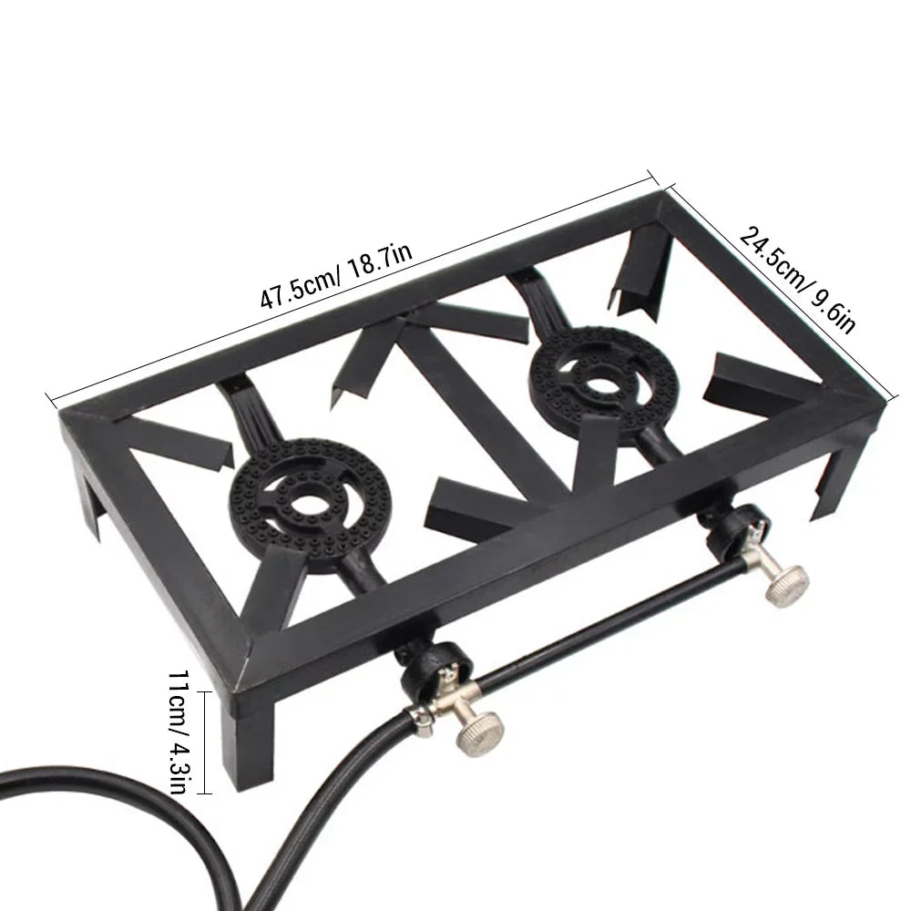 Excursions Gas Cooking for Double Htovila Stove Camping Propane Cast Patio BBQ Iron (Standard), for Furnace