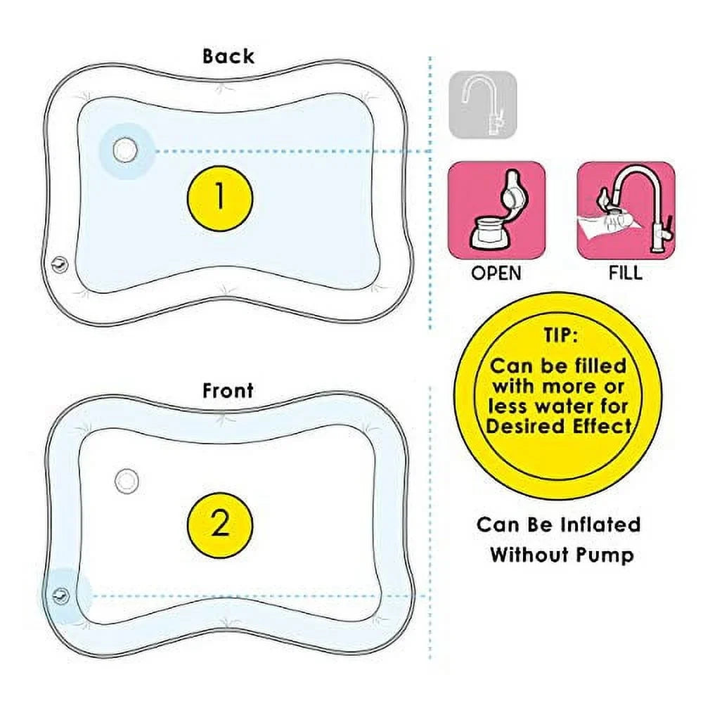 Inflatable Stimulation time mat The Play time Your is Center Activity Toddlers Infants Fun Water and Splashin'kids Premium Perfect Tummy Baby's Growth