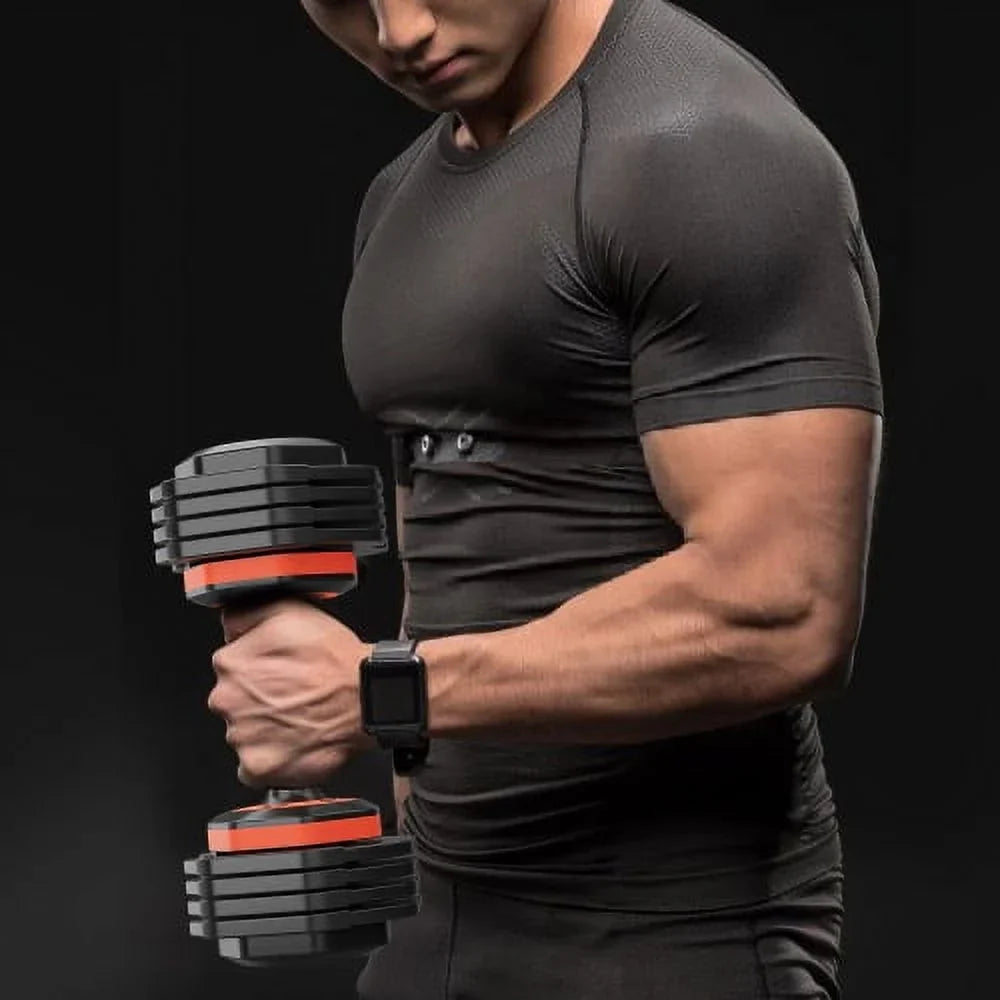 Gym Equipment Weight Adjustable Dumbbell Men Anti-Slip Dumbbell Home Pairs Handle Adjust Set for Exercises Fast with 5 Workout Pair Dumbbells 1 25LB and in Metal in Women for