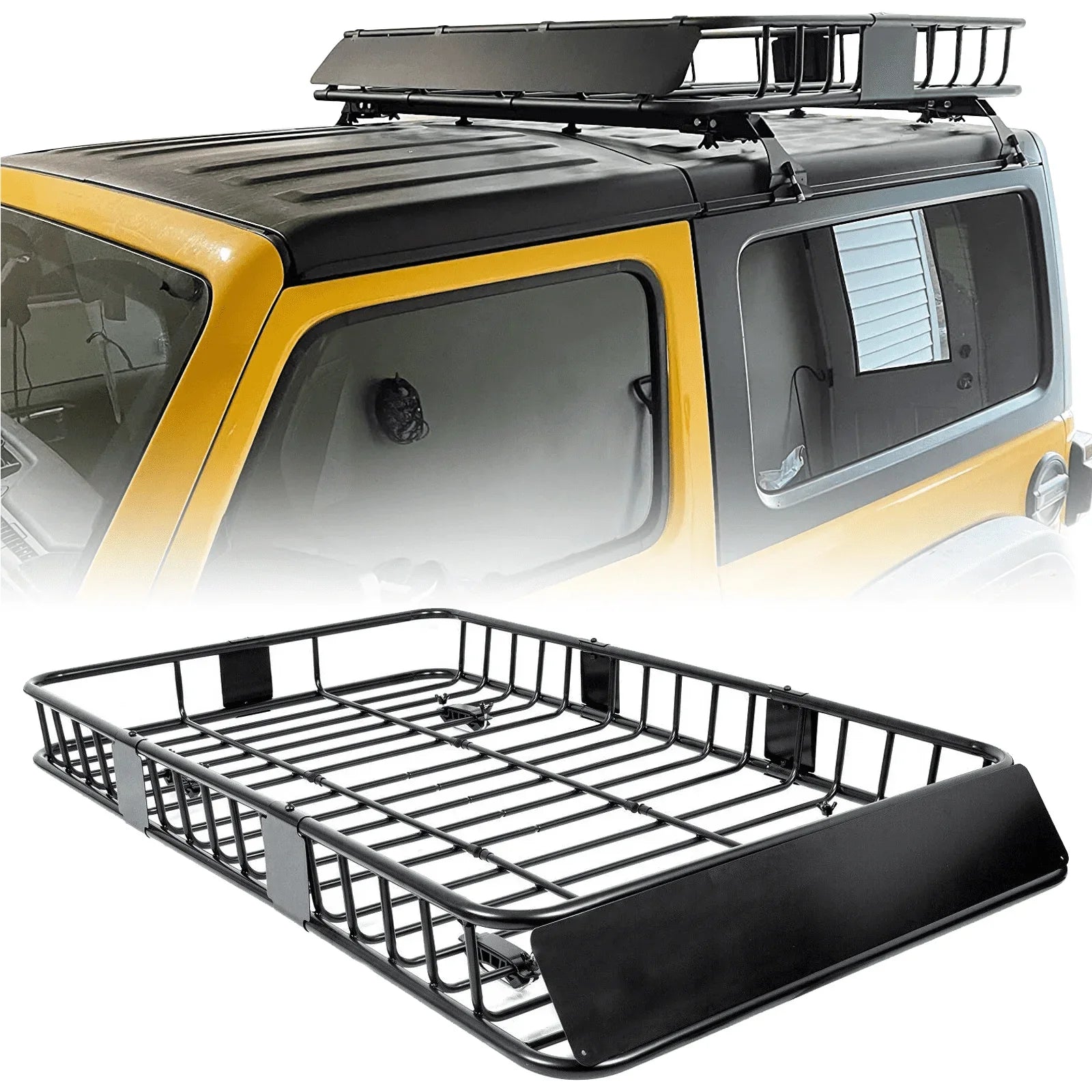 Steel Car 39" Basket Roof Holder 250LBS for Heavy Weight Extension Universal Top Capacity x HECASA Carrier x with 64" 6'' Travel Storage SUV Rack Cargo Duty Luggage