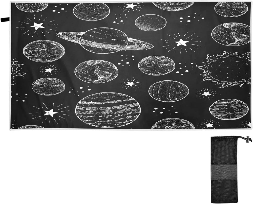 for Camping Holiday（387） Towels Quick Bestwell Towel Compact - Oversized Pattern - Towel Swimming Beach Absorbent Space Travel Super Lightweight Dry Planets