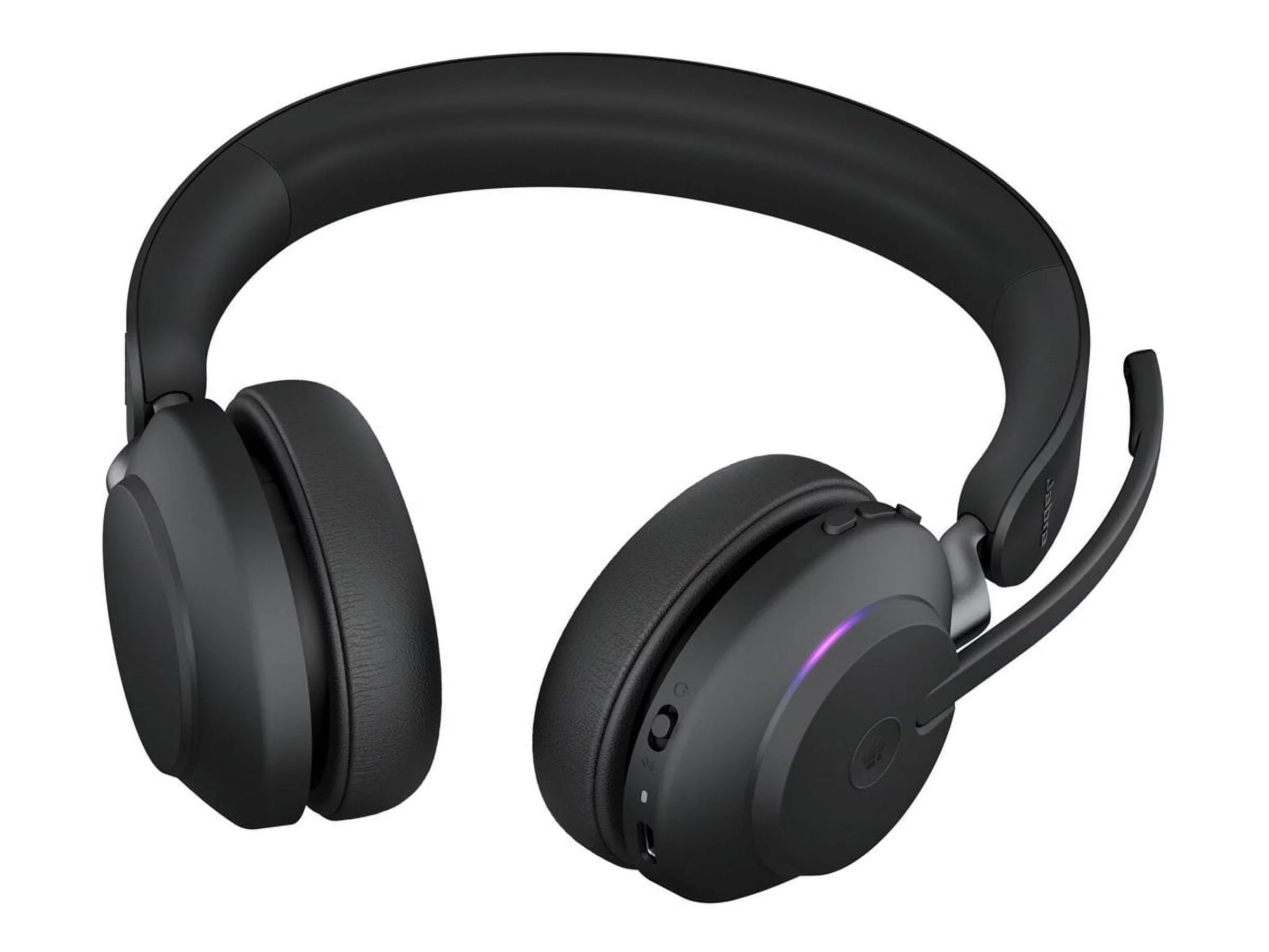 Circumaural Charging 65 Evolve2 Teams Jabra USB-C - MS Headset USB-C with Stereo Stand Connector Black -