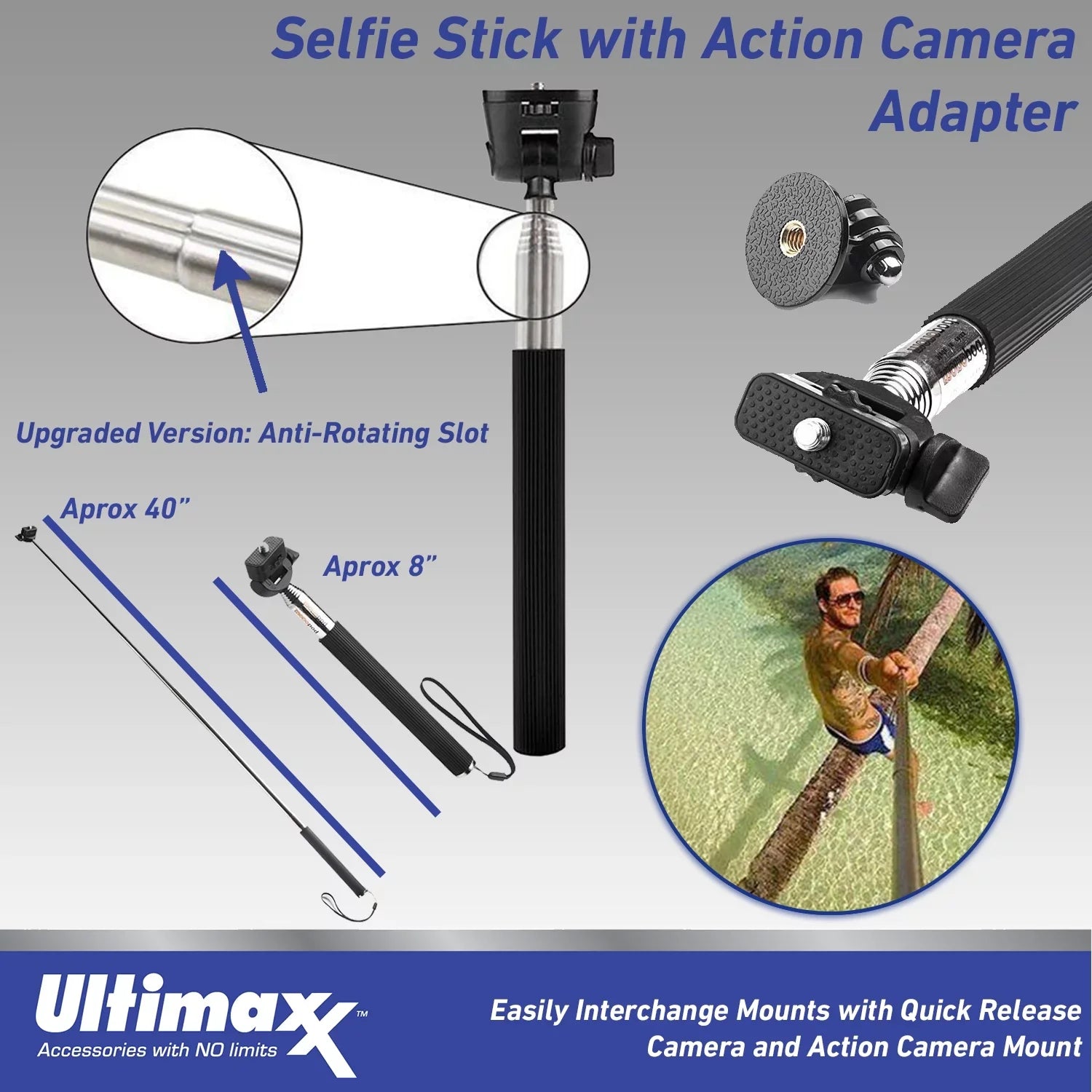 More Mini Ultimaxx Camera 3 Adapter Metal (25pc Action 1/4” Insta360 Bundle) GO Cam Advanced (64GB) Mounts, Dolly - Action & Bundle Includes: for Screw