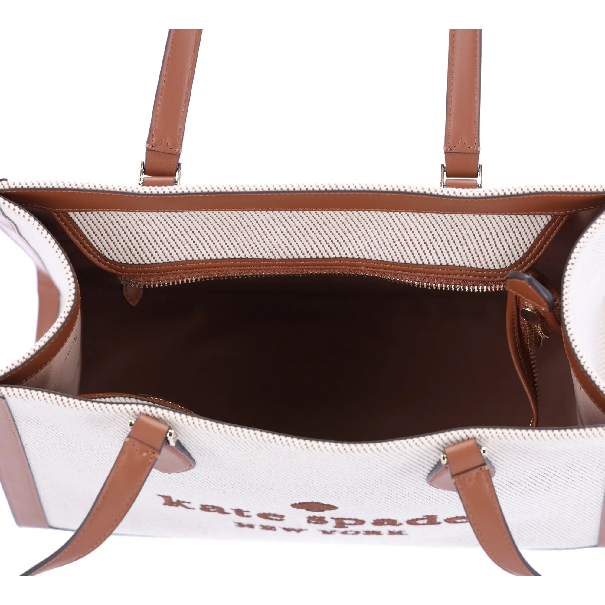 Canvas Leather Shoulder Large KF508 Warm Kate Ellie Spade Tote Gingerbread