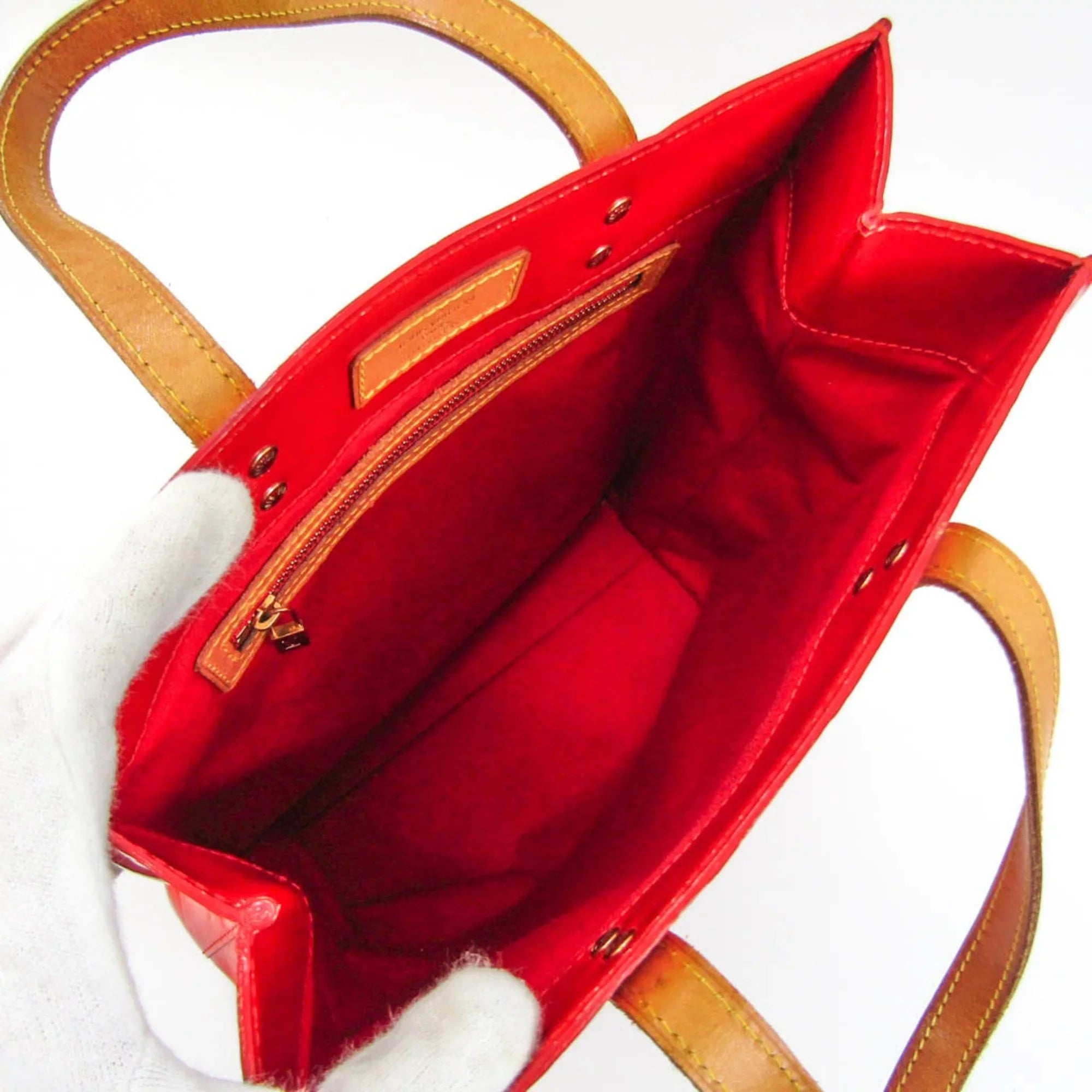 (Good) Handbag Pre-Owned Women's M91086 Rouge Reade Monogram Vuitton Louis Vernis MM