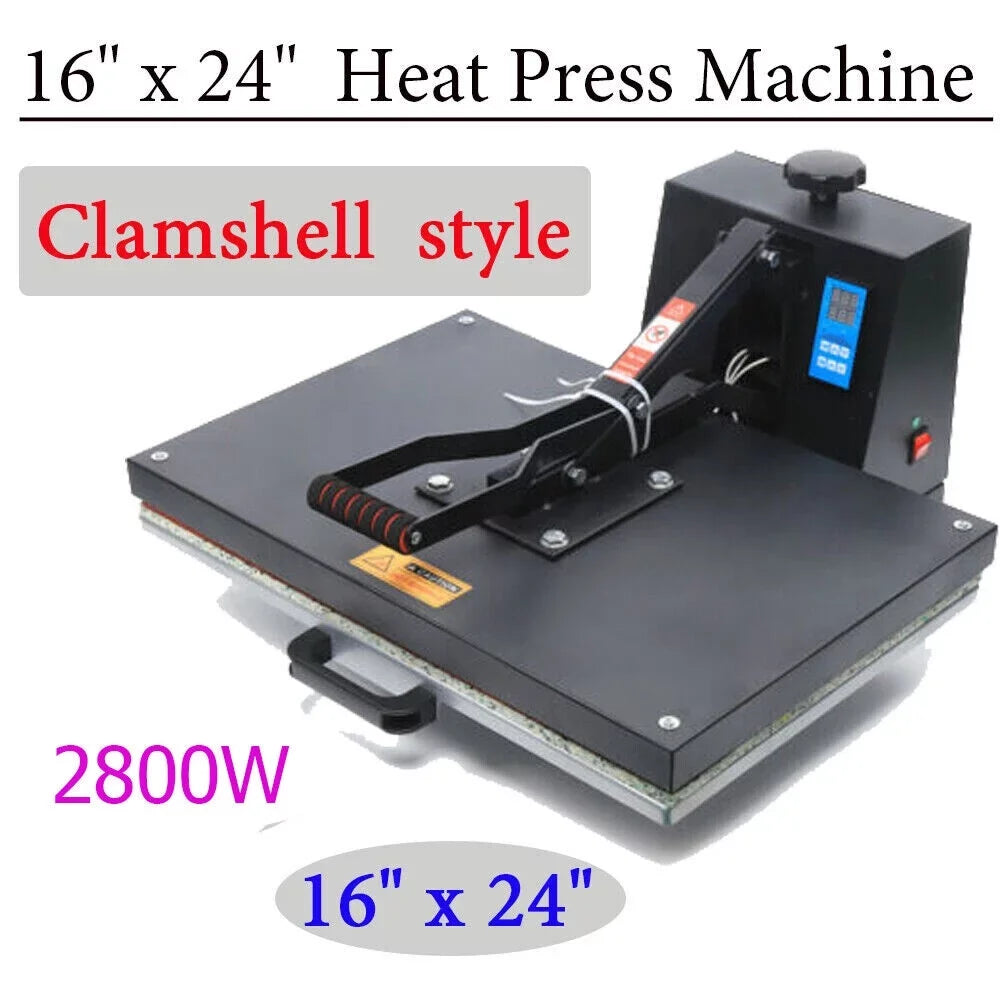 Pressure Adjustable 16" Time Digital Press Transfer T-shirt TEMP 0~250℃ Clamshell Heat Printer Sublimation Anqidi 24" Machine x