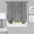 Country - Treatment Window Tie Chic Gingham Curtain Shade Black Plaid Up