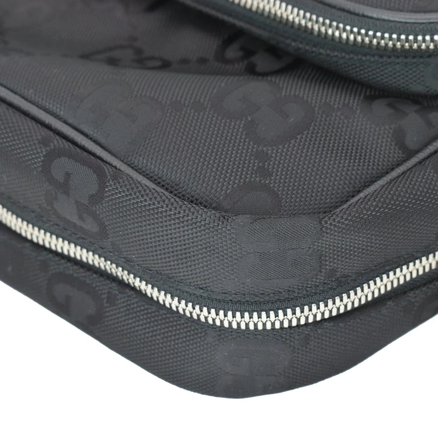 625858 Shoulder Off Monogram Black Nylon Pre-owned The GG Grid Bag GUCCI