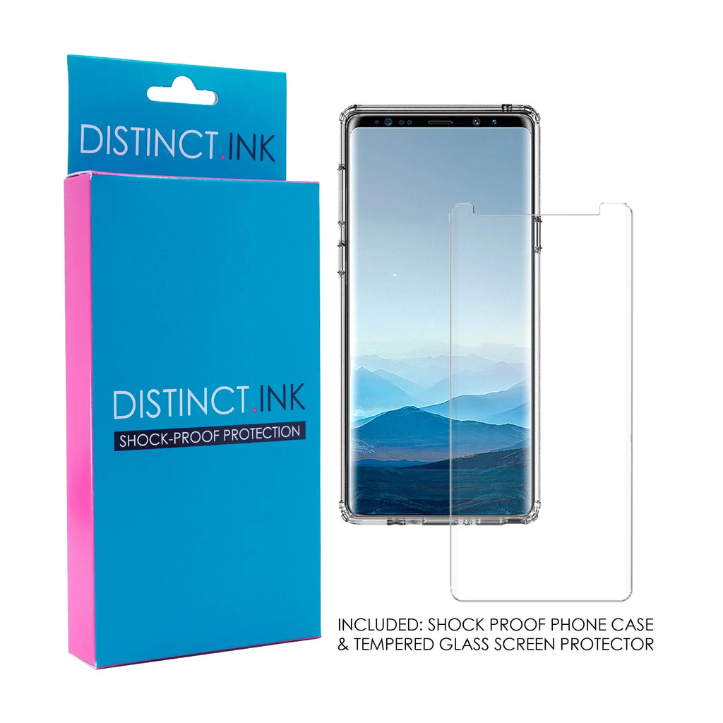for Heart Hope Protector Bumper DistinctInk Cross - Acrylic - - Shockproof Back Screen 9 Case Tempered Hybrid Glass TPU Galaxy Love Faith Samsung Clear Note