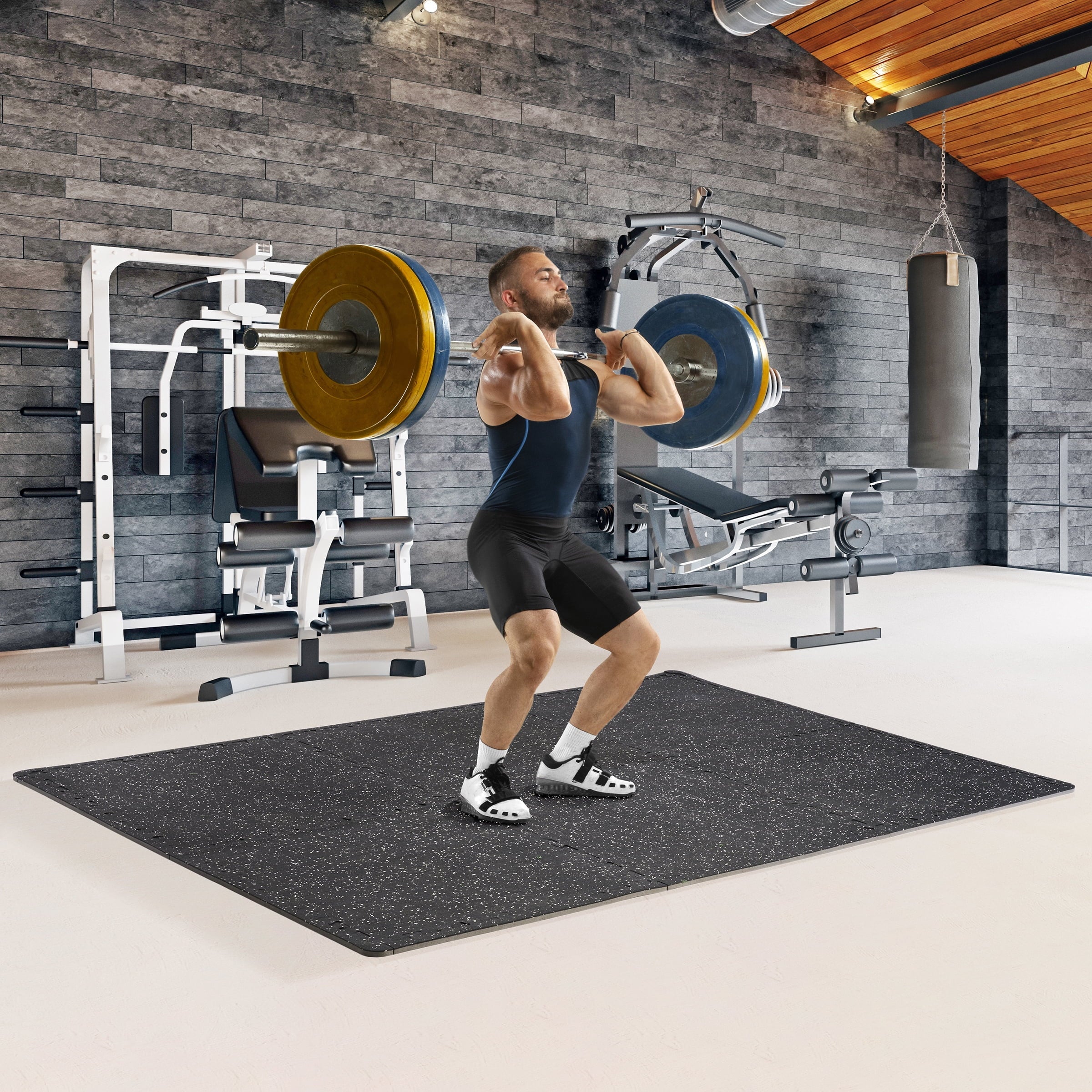 for Foam Gym EVA Gym 12 Top Flooring Sivan Density Fitness Mat 1/2" Home Gym Thick Floor - Rubber High Interlocking