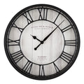 Roman Raised Wall Analog 20" Round Numerals Clock & Grill Better Black and White Homes Gardens