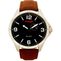 Wrangler Brown 48mm Strap Watch Black Dial,