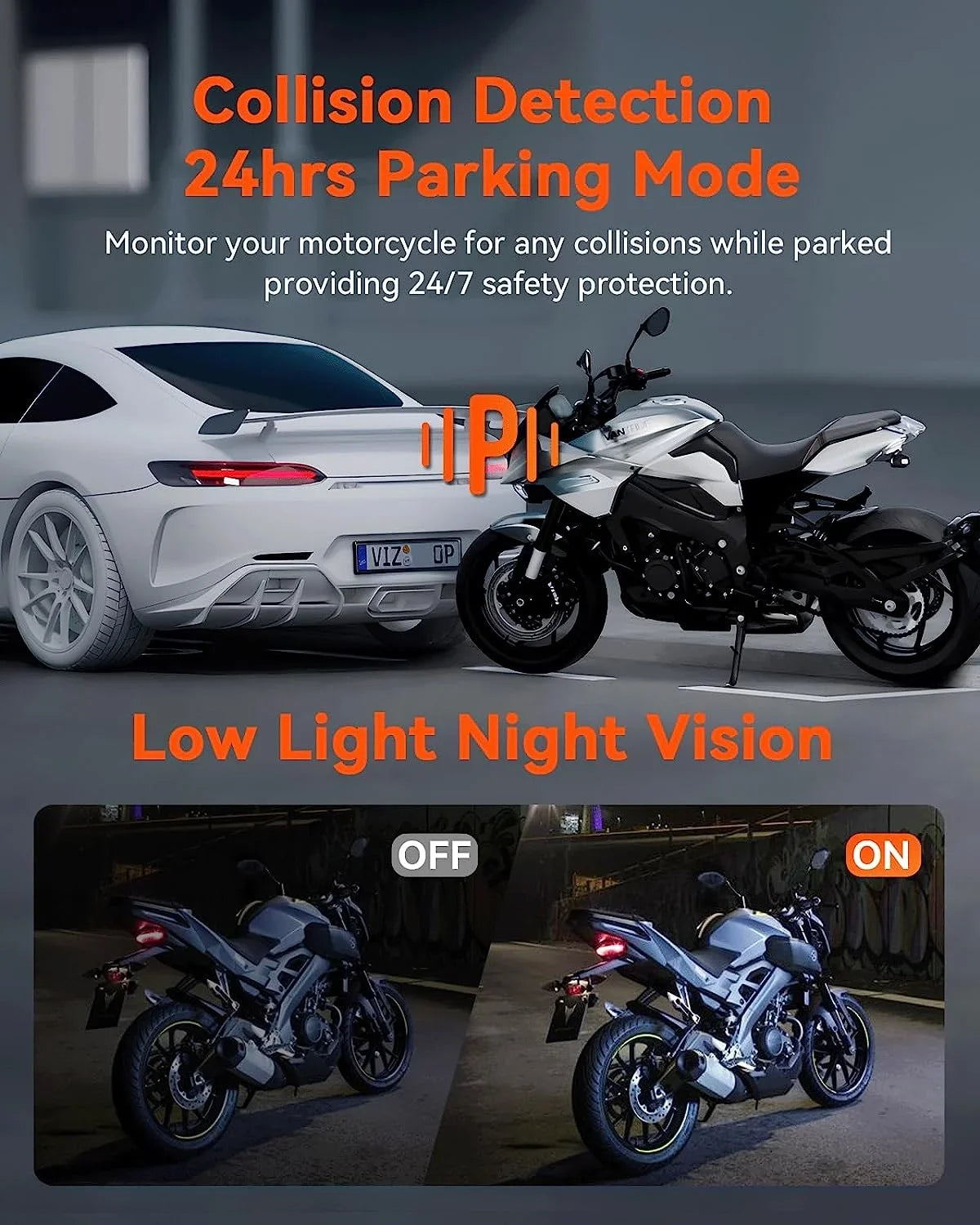 Card) (4K 1080P) Dashcam F1 | 4K GPS | Parking Motorcycle Mode WiFi (No SD Vantrue +