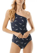 One-Piece Kors One Michael NAVY Shoulder Feather 14 Swimsuit, US