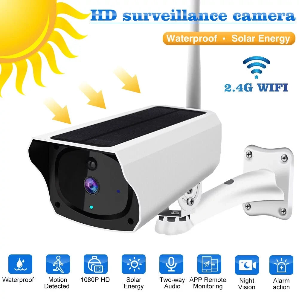 Powered Outdoor Detection, Surveillance Rechargeable Video Waterproof, IP Camera, Energy WiFi Powered, Motion Camera Cameras, Solar Wireless Security Battery 1080P