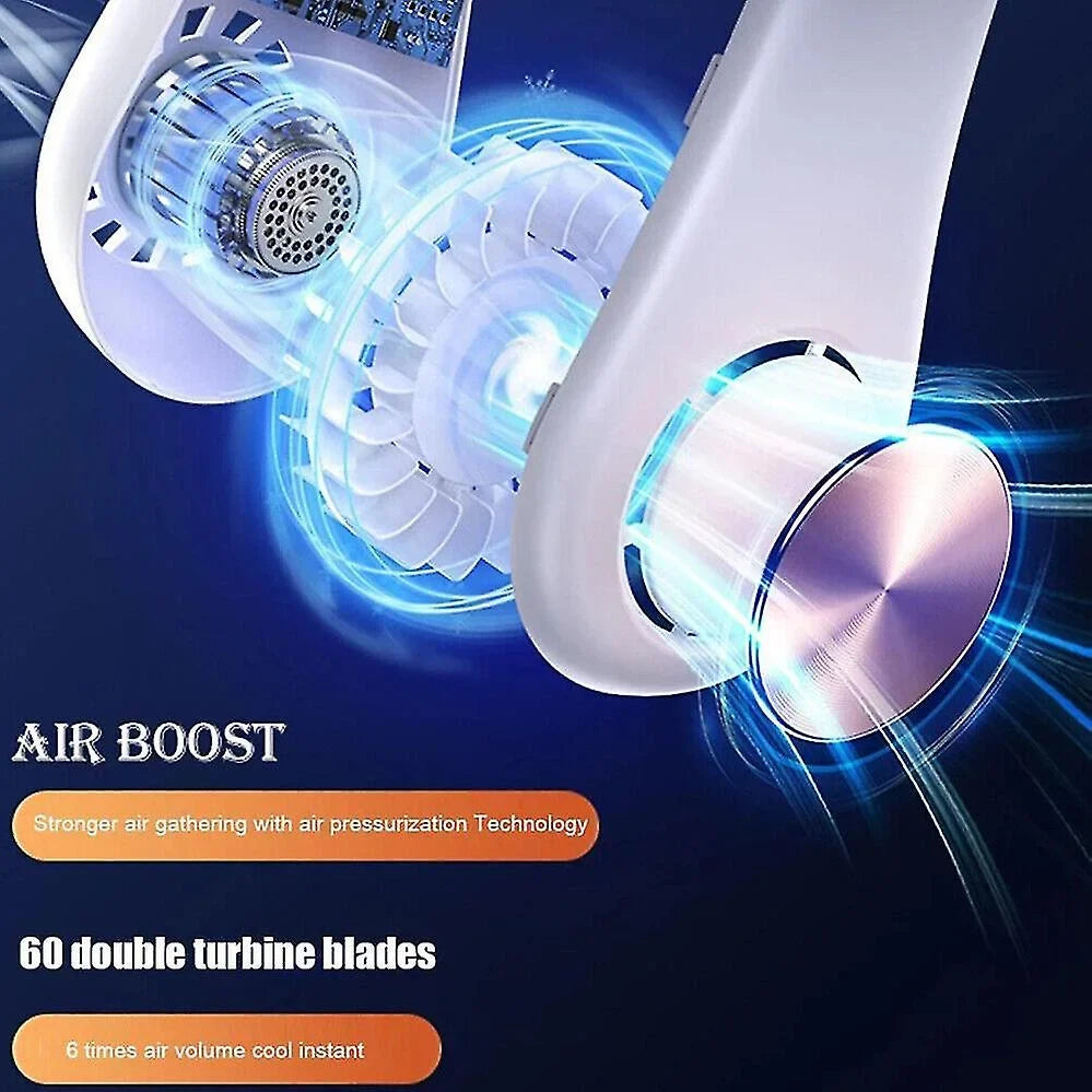 Rechargeable Cooling Neck Bladeless Cooler Usb Fan Neckband