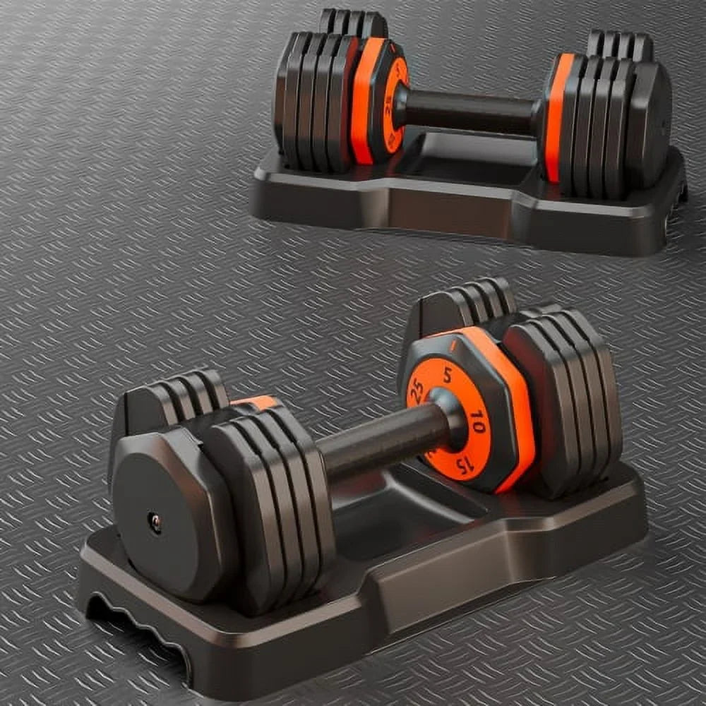 Gym Equipment Weight Adjustable Dumbbell Men Anti-Slip Dumbbell Home Pairs Handle Adjust Set for Exercises Fast with 5 Workout Pair Dumbbells 1 25LB and in Metal in Women for