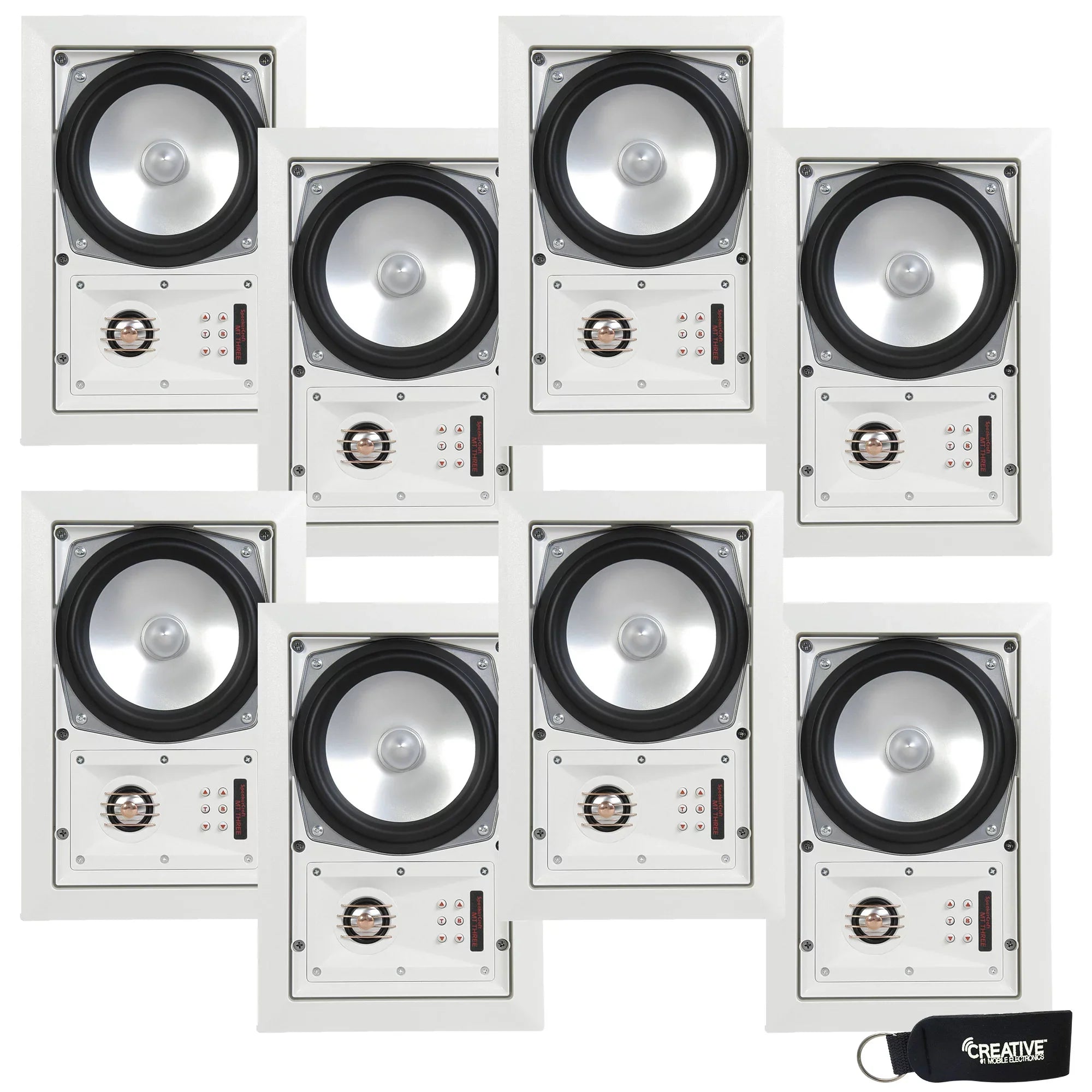 '- Ceiling total) - pair, 8 4 SpeakerCraft speakers Three Includes MT6 of (Multipack White Grill In-Wall Speaker or
