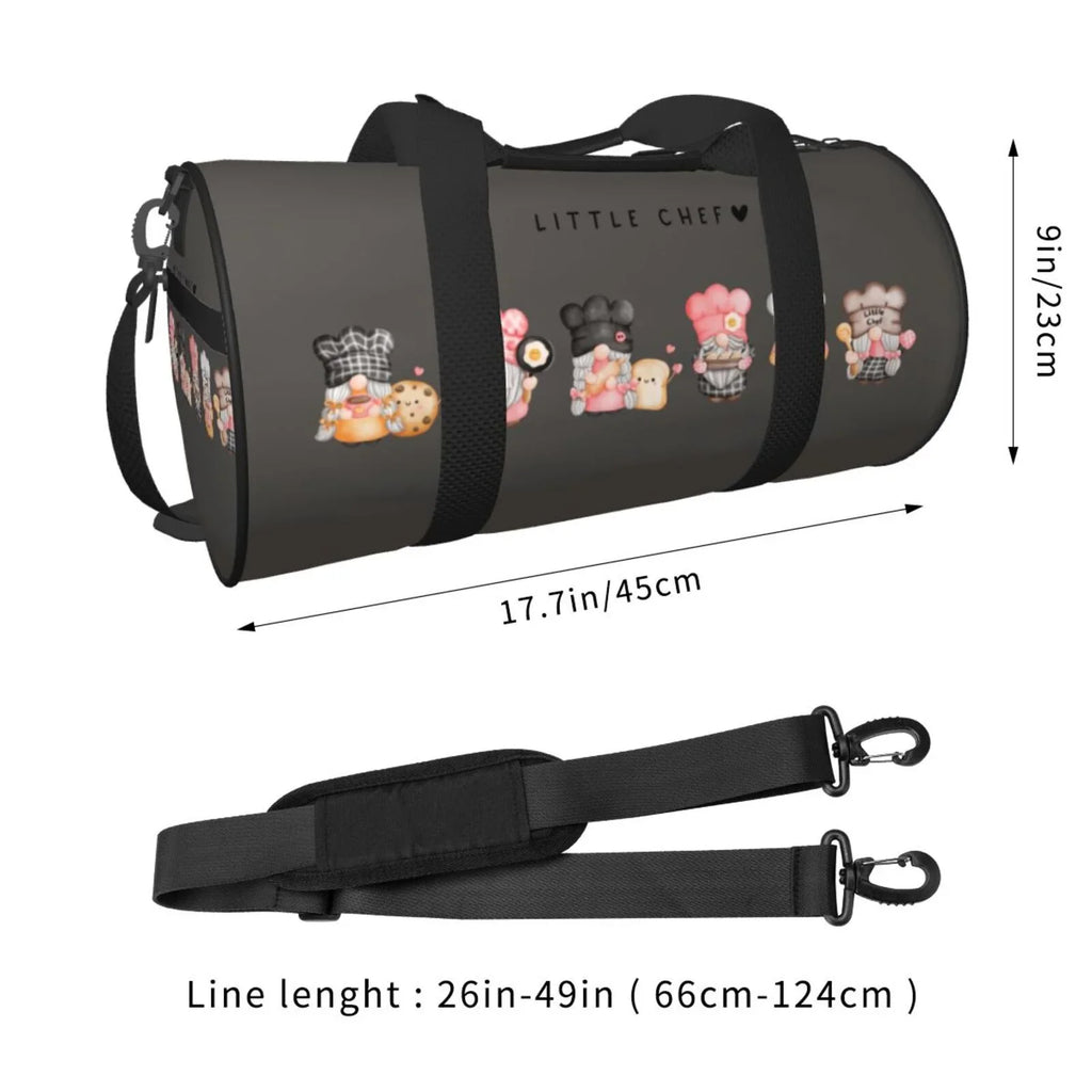 Capacity Bag Cylinder Large Travel Luggage Bag Sports Baker with Coaee and Gnome Bag Gym Waterproof Compartment Pocket