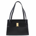 Salvatore BK-21 Calf Pre-Owned Shoulder (Fair) Black Bag Women's 7675 Vara Ferragamo