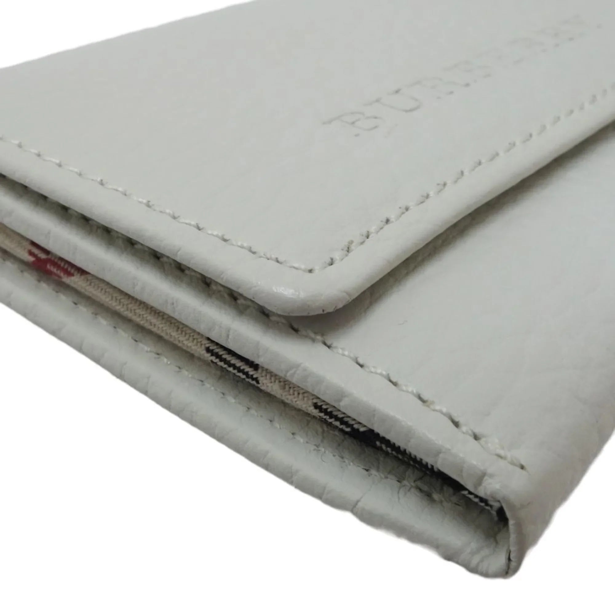 BURBERRY Business Pre-Owned leather card 083535 (Good) holder white case