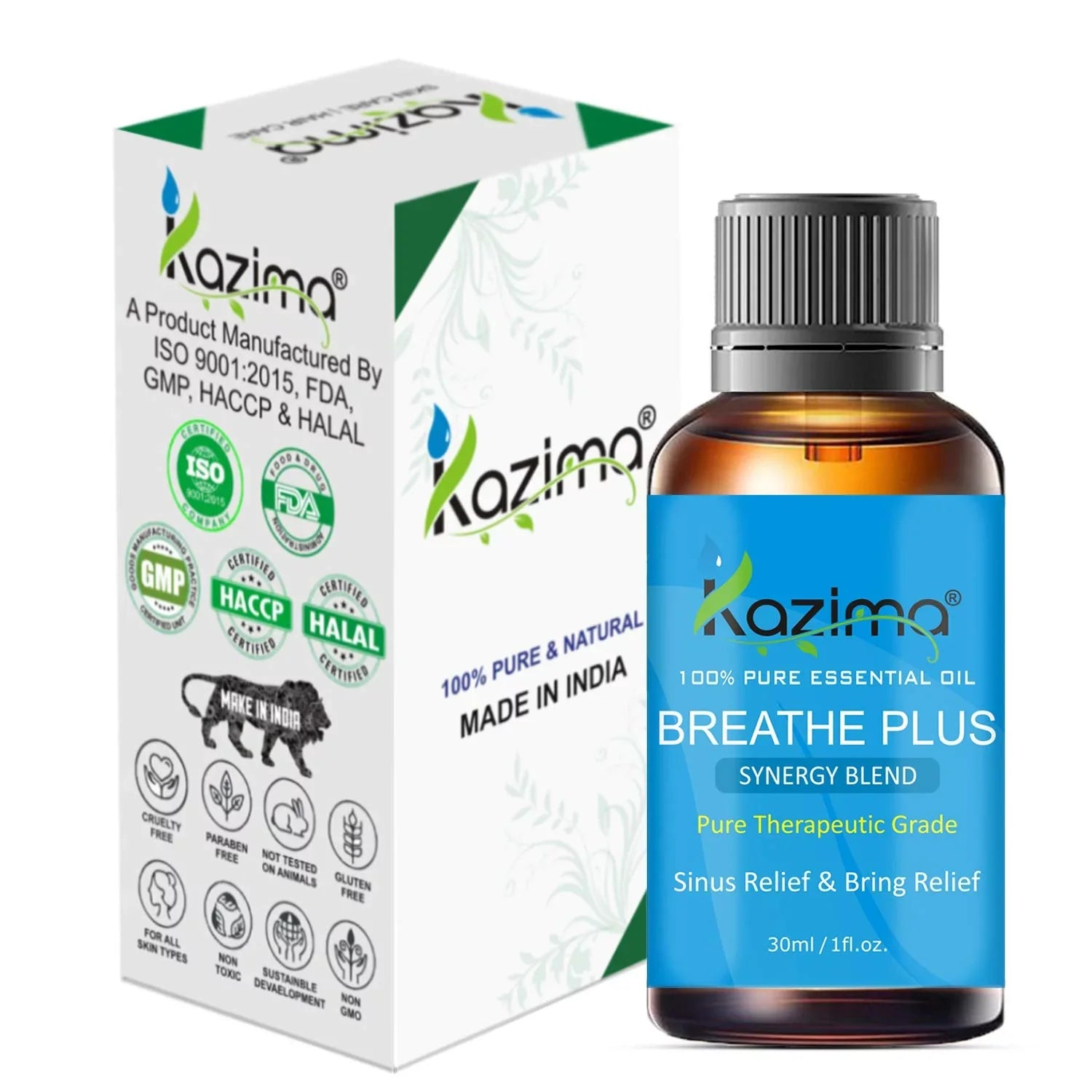 Pure Blend Breathe Kazima Grade Therapeutic (30Ml) Plus Oil Essential