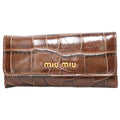 Pre-Owned (Fair) Women's Miu Leather Brown Miu Miu Key Case