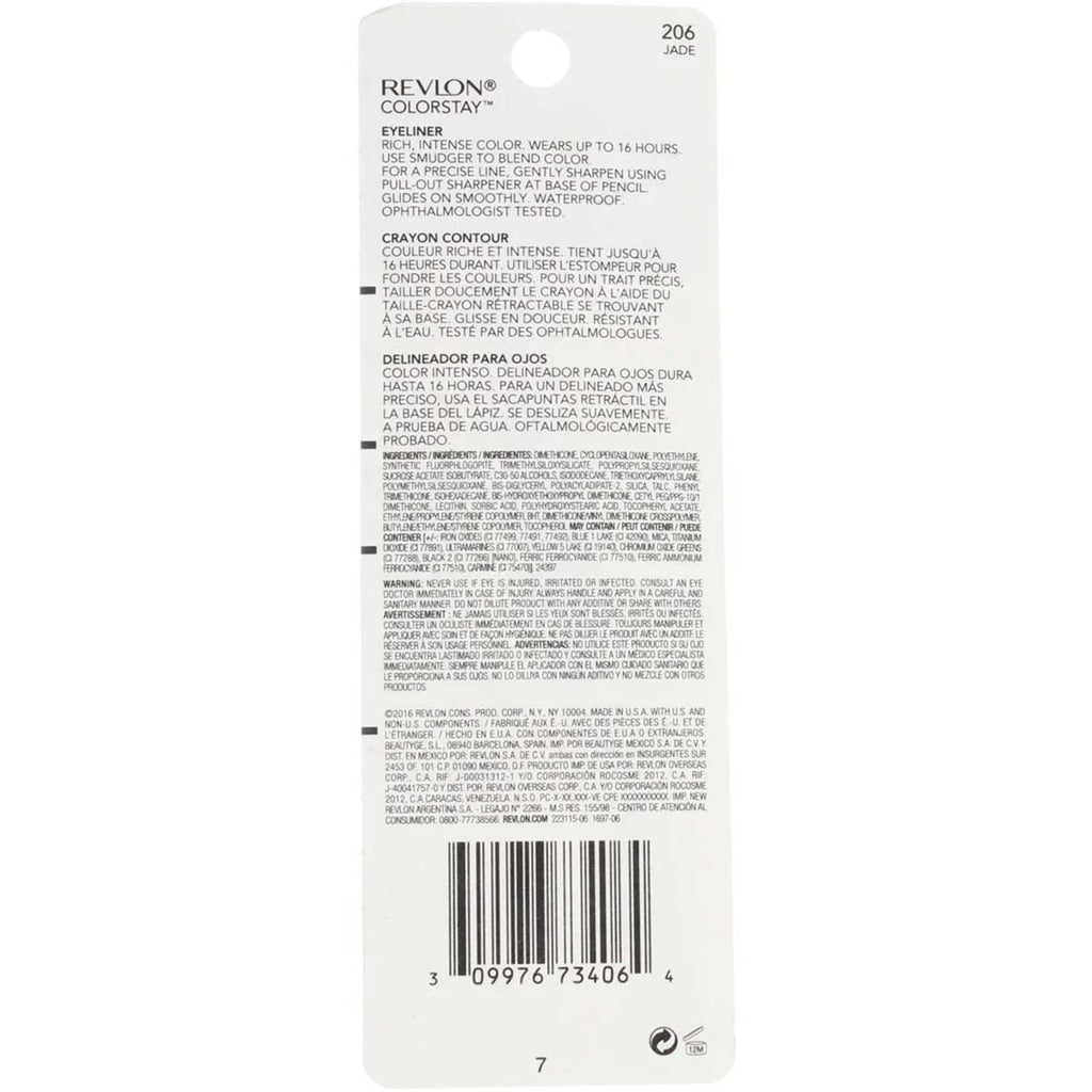 (Pack 4) Jade ColorStay [206] of Eyeliner Pencil, oz Revlon 0.01