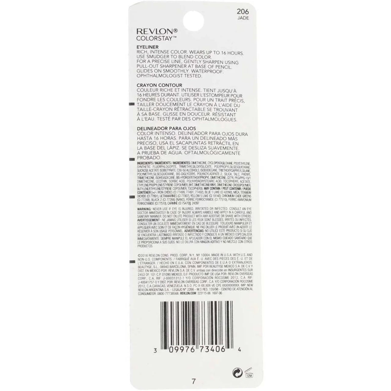 (Pack 4) Jade ColorStay [206] of Eyeliner Pencil, oz Revlon 0.01