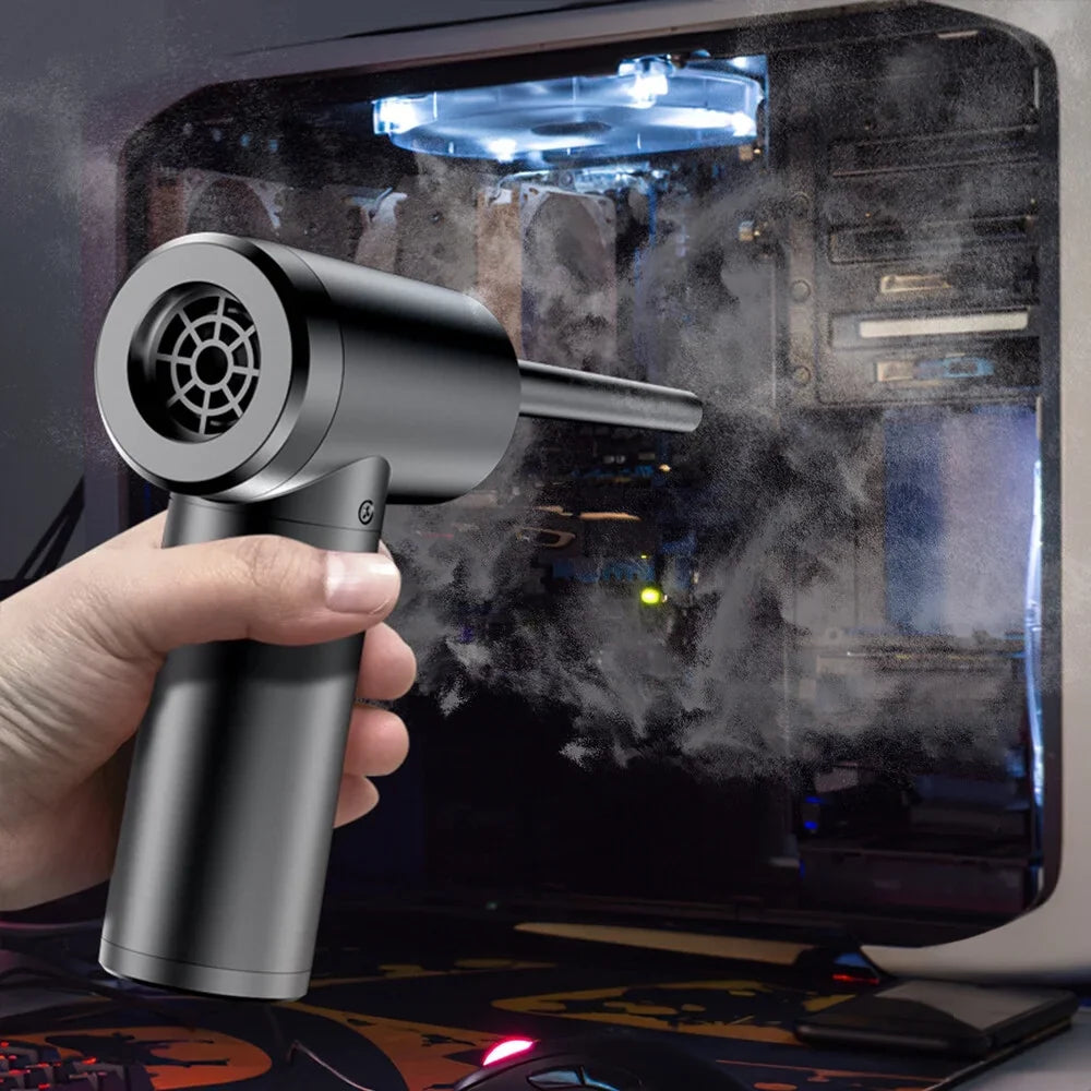Air Duster Rechargeable LED Light Inflatable Blowing 100W Device Dust Cleaner 2-in-1 Multifunctional 50000RPM with Pump Dust Dust Cordless Pump Blower Air Powerful Air for Dust & Remover Electric