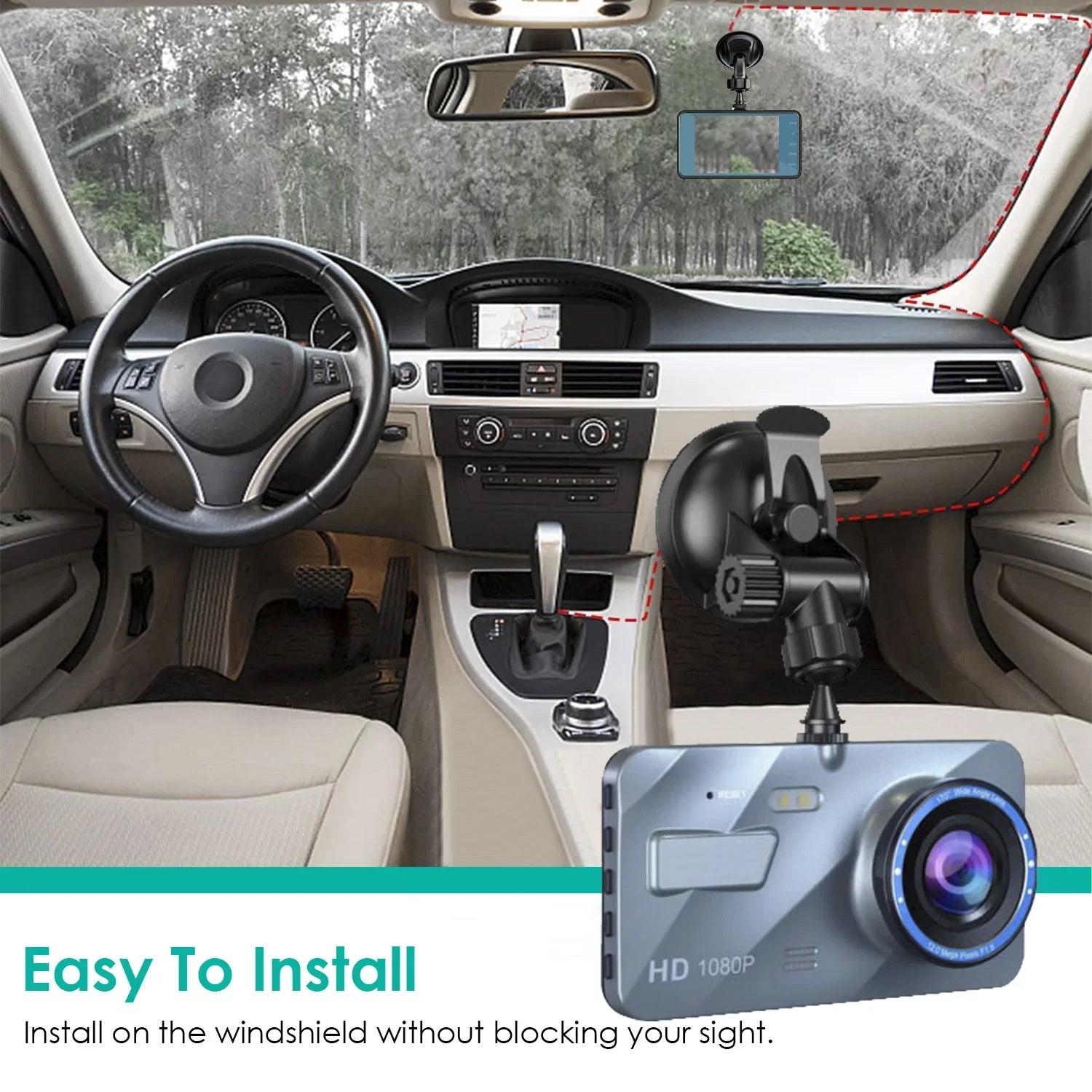Parking Cam iMounTEK Dash Rear Angle,G-Sensor, and Car Monitor&G-Sensor, Dash 4.5" Camera with 70° Front Super Dual Wide