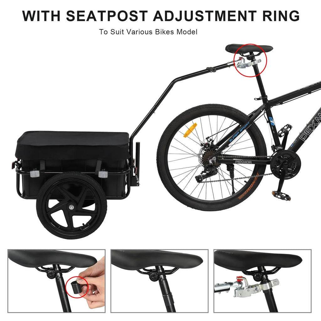 Wagon Trailer Trailer, Coupler Cover Waterproof PEXMOR Bike Cargo & Bicycle W/Universal