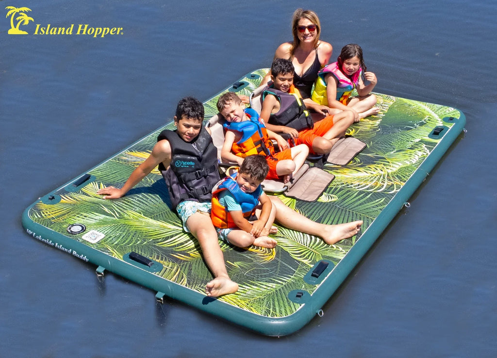 Hopper Bouncer Graphics Floating Series Dock Lakeside Tropical 10ft Slide Island & Inflatable